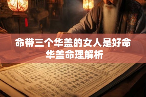 命带三个华盖的女人是好命 华盖命理解析