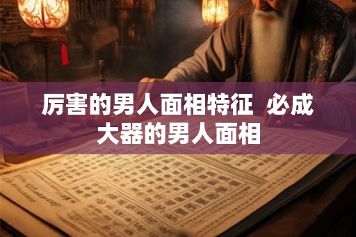 厉害的男人面相特征  必成大器的男人面相