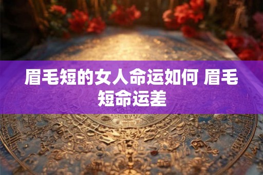 眉毛短的女人命运如何 眉毛短命运差