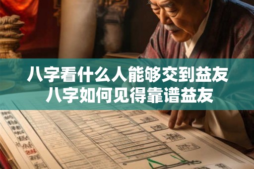 八字看什么人能够交到益友 八字如何见得靠谱益友