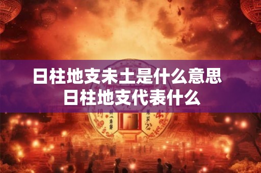 日柱地支未土是什么意思  日柱地支代表什么