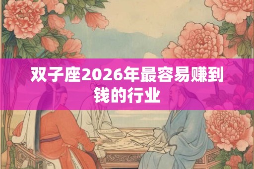 双子座2026年最容易赚到钱的行业