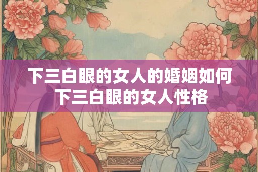 下三白眼的女人的婚姻如何 下三白眼的女人性格