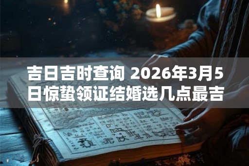 吉日吉时查询 2026年3月5日惊蛰领证结婚选几点最吉利