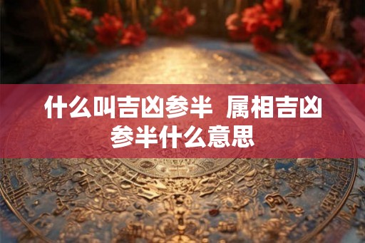 什么叫吉凶参半 属相吉凶参半什么意思 什么叫吉凶参半 属相吉凶参半什么意思