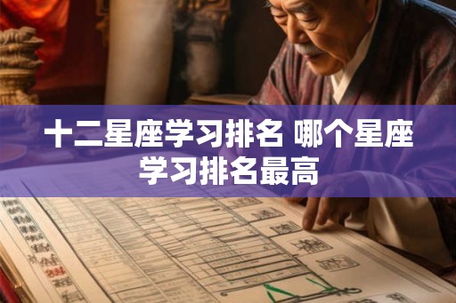 十二星座学习排名 哪个星座学习排名最高