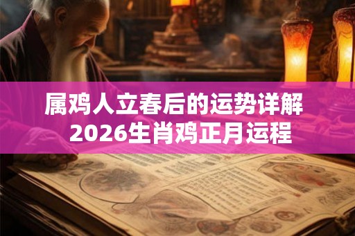 属鸡人立春后的运势详解  2026生肖鸡正月运程