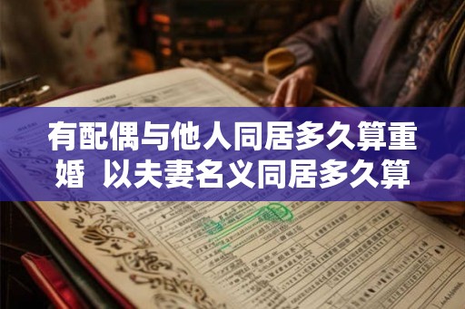 有配偶与他人同居多久算重婚  以夫妻名义同居多久算重婚