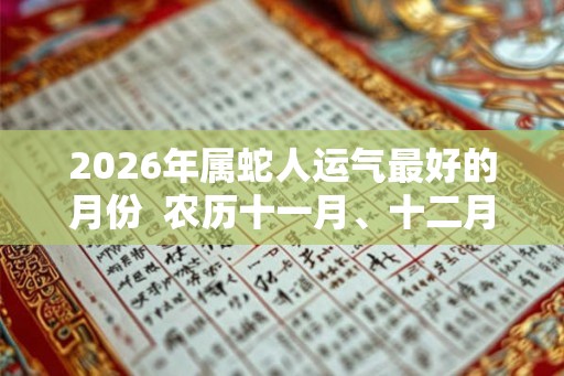 2026年属蛇人运气最好的月份  农历十一月、十二月