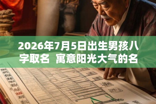 2026年7月5日出生男孩八字取名  寓意阳光大气的名字
