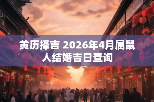 黄历择吉 2026年4月属鼠人结婚吉日查询 黄历择吉 2026年4月属鼠人结婚吉日查询