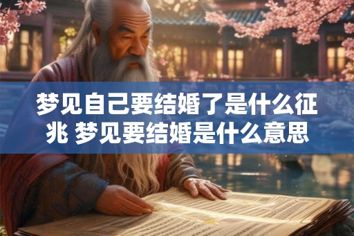 梦见自己要结婚了是什么征兆 梦见要结婚是什么意思