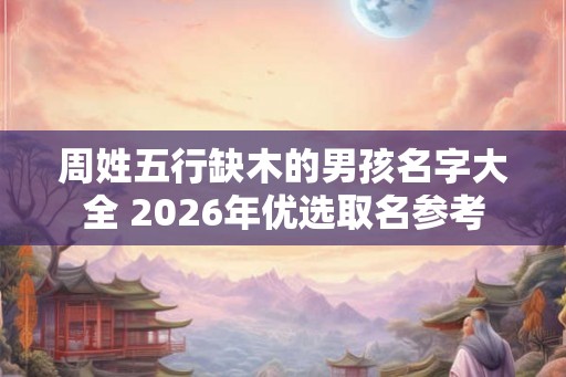 周姓五行缺木的男孩名字大全 2026年优选取名参考