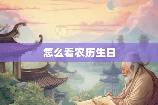 怎么看农历生日 怎么看农历生日