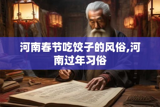 河南春节吃饺子的风俗,河南过年习俗