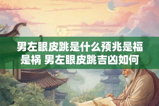 男左眼皮跳是什么预兆是福是祸 男左眼皮跳吉凶如何
