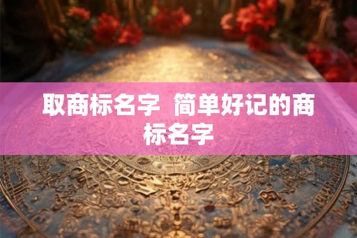 取商标名字  简单好记的商标名字