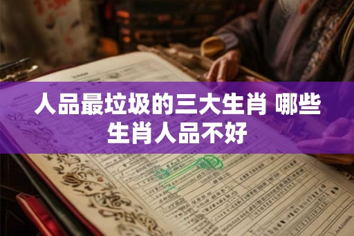 人品最垃圾的三大生肖 哪些生肖人品不好
