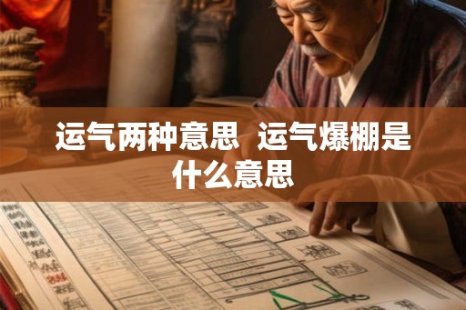 运气两种意思  运气爆棚是什么意思