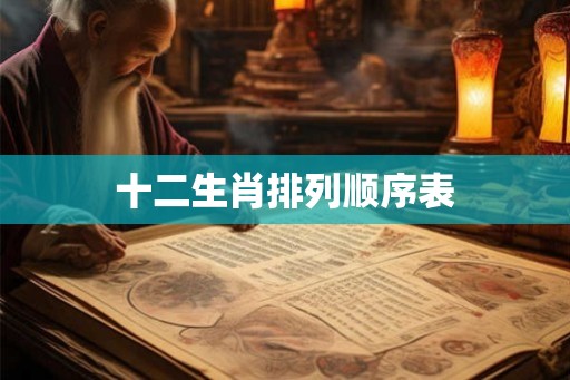 十二生肖排列顺序表