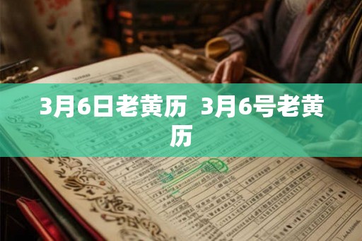 3月6日老黄历  3月6号老黄历