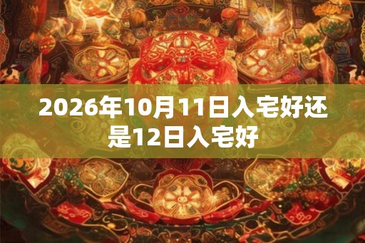 2026年10月11日入宅好还是12日入宅好