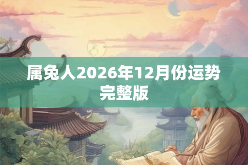 属兔人2026年12月份运势完整版