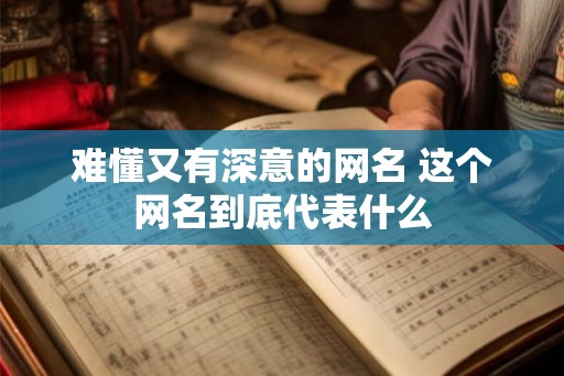 难懂又有深意的网名 这个网名到底代表什么