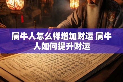 属牛人怎么样增加财运 属牛人如何提升财运 属牛人怎么样增加财运 属牛人如何提升财运