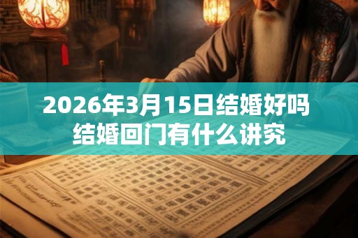2026年3月15日结婚好吗 结婚回门有什么讲究 2026年3月15日结婚好吗 结婚回门有什么讲究