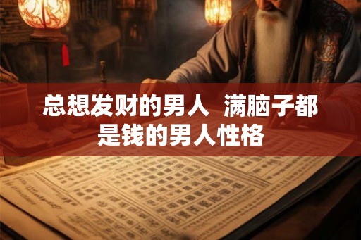 总想发财的男人  满脑子都是钱的男人性格