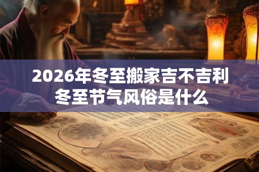 2026年冬至搬家吉不吉利 冬至节气风俗是什么