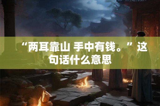 “两耳靠山 手中有钱。”这句话什么意思 “两耳靠山 手中有钱。”这句话什么意思