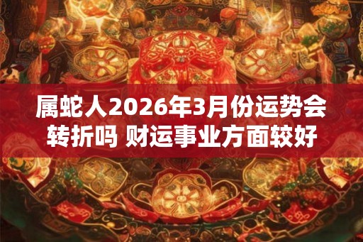 属蛇人2026年3月份运势会转折吗 财运事业方面较好