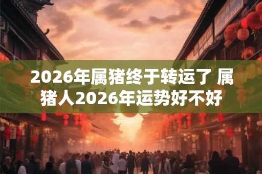 2026年属猪终于转运了 属猪人2026年运势好不好