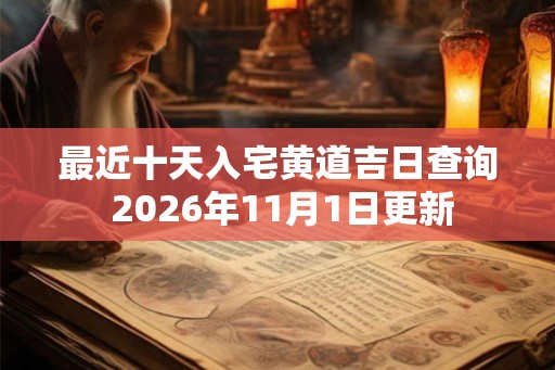 最近十天入宅黄道吉日查询 2026年11月1日更新
