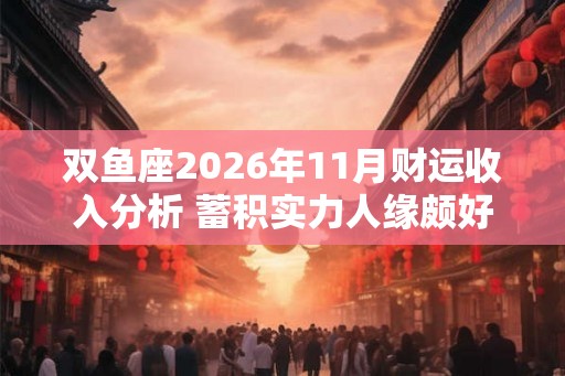 双鱼座2026年11月财运收入分析 蓄积实力人缘颇好