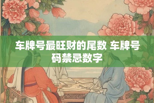 车牌号最旺财的尾数 车牌号码禁忌数字