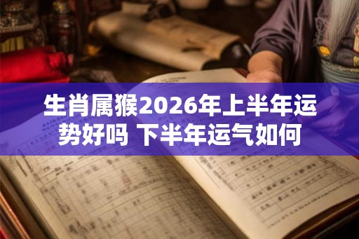 生肖属猴2026年上半年运势好吗 下半年运气如何