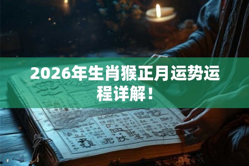 2026年生肖猴正月运势运程详解！