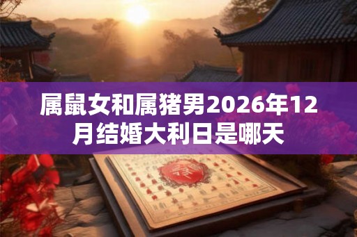 属鼠女和属猪男2026年12月结婚大利日是哪天 属鼠女和属猪男2026年12月结婚大利日是哪天