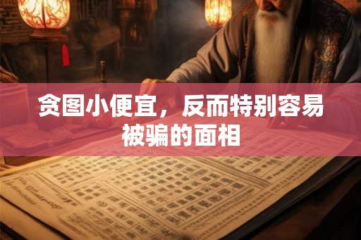 贪图小便宜，反而特别容易被骗的面相