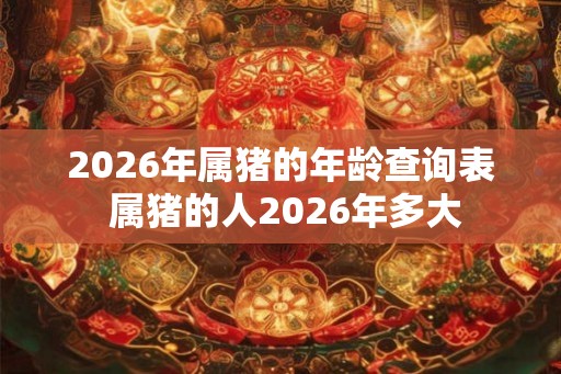 2026年属猪的年龄查询表 属猪的人2026年多大