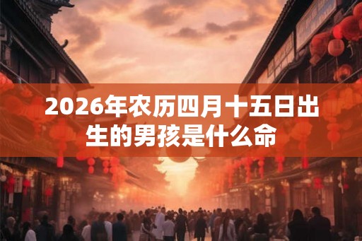 2026年农历四月十五日出生的男孩是什么命