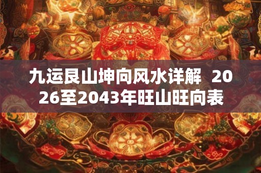 九运艮山坤向风水详解  2026至2043年旺山旺向表
