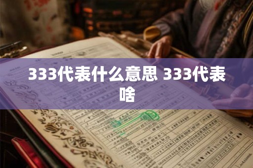 333代表什么意思 333代表啥