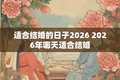 适合结婚的日子2026 2026年哪天适合结婚