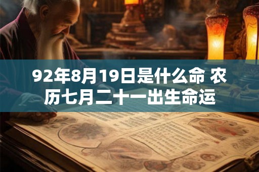 92年8月19日是什么命 农历七月二十一出生命运