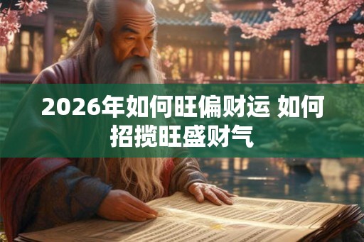 2026年如何旺偏财运 如何招揽旺盛财气