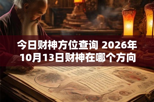 今日财神方位查询 2026年10月13日财神在哪个方向